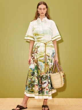 ALEMAIS Jungle Boogie Shirtdress in Multi